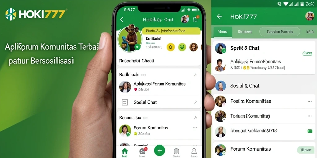 Antarmuka HOKI777 menampilkan fitur Forum Komunitas yang interaktif.