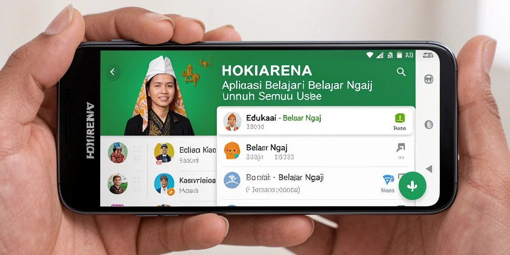 Antarmuka HOKIARENA yang ramah pengguna untuk belajar ngaji.