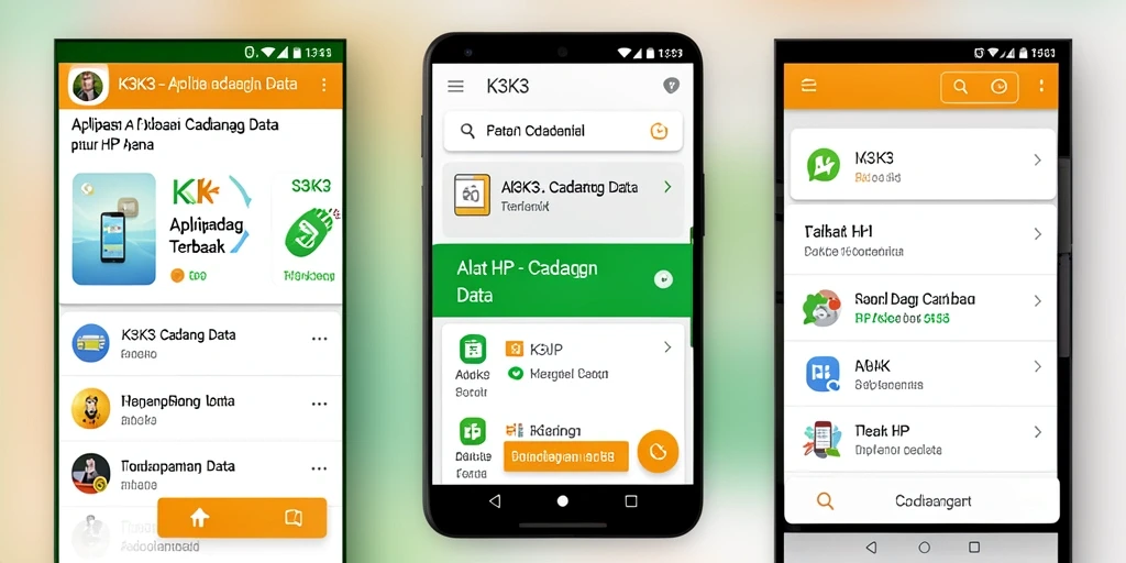 Tampilan antarmuka K3K3 yang memudahkan cadangan data.
