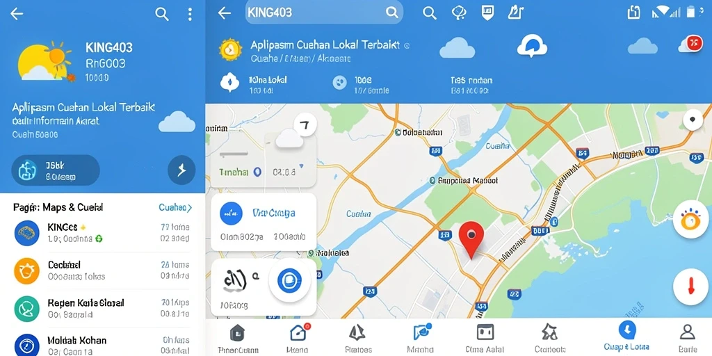 Tampilan antarmuka aplikasi KING403 untuk informasi cuaca lokal yang akurat.