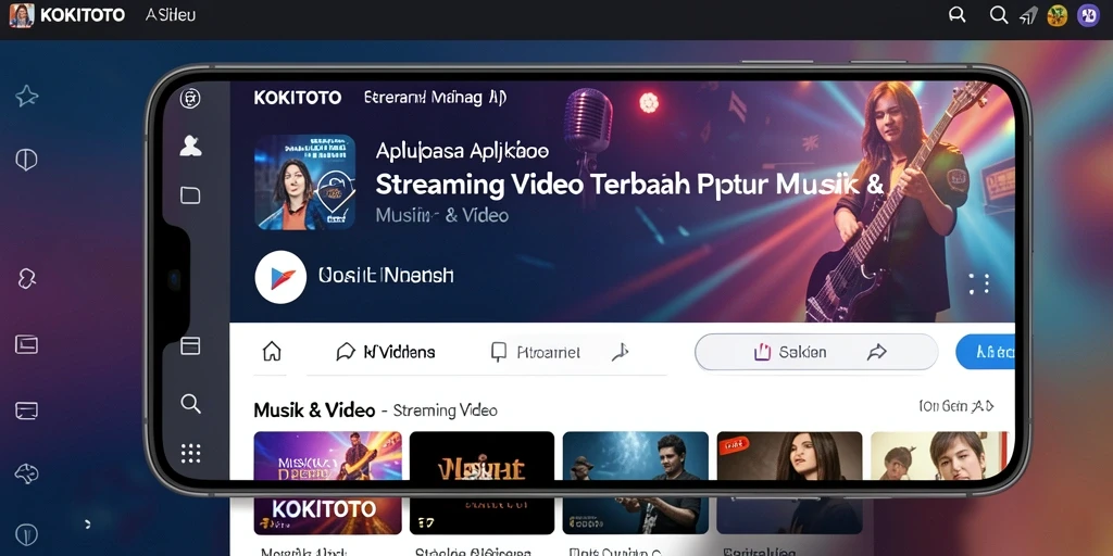 Tampilan antarmuka utama KOKITOTO dengan fitur streaming video.