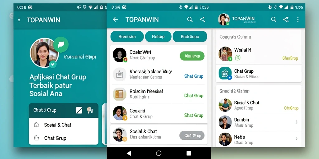 Tampilan antarmuka grup chat yang intuitif dan menarik di TOPANWIN.