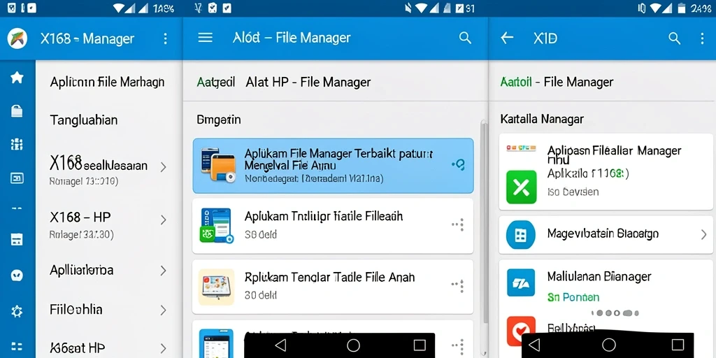 Tampilan antarmuka aplikasi X168 yang sederhana untuk pengelolaan file.